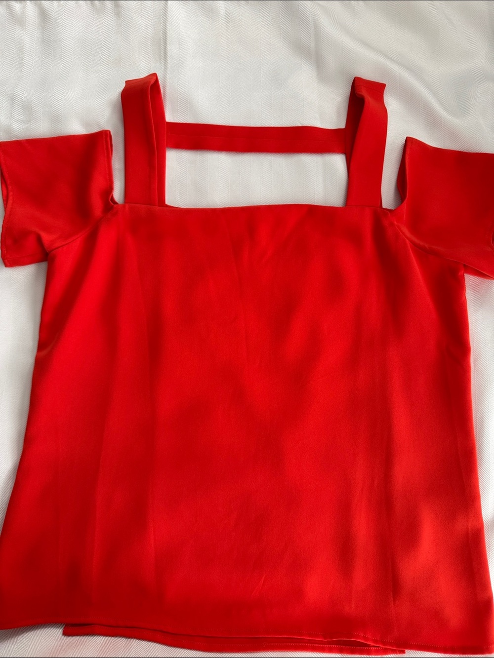 Orange  Off-Shoulder Strap Blouse - Women
